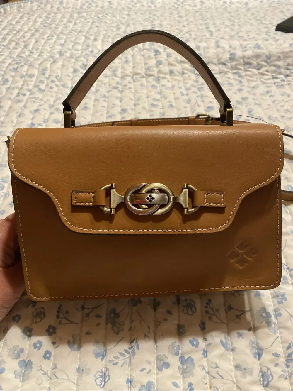 PATRICIA NASH PORCILI P799261X CROSSBODY WITH CARD CASE DUST BAG HAZELNUT NWT